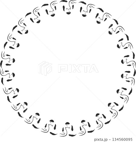 Aesthetic frame. Vector woman fashion frame for text. Simple template element for design 134560095