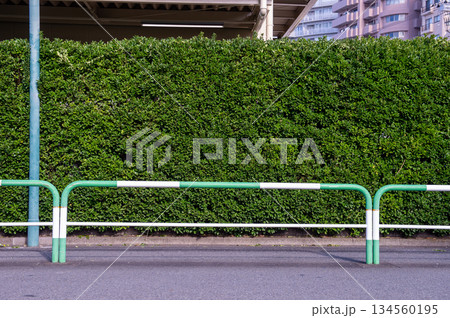 street wall background ,Industrial background, empty grunge urban street with warehouse brick wall 134560195