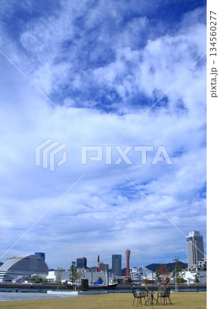 神戸港新港第2突堤からから見たメリケンパーク方面の風景 神戸港新港第2突堤からから見たメリケンパーク方面の風景 134560277