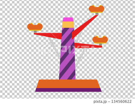 旋轉飛行遊樂園遊樂設施的插圖 旋轉飛行遊樂園遊樂設施的插圖 134560622