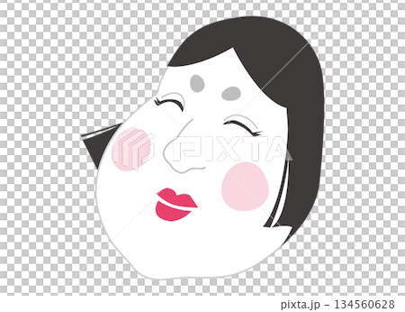 おかめの顔のイラスト 134560628