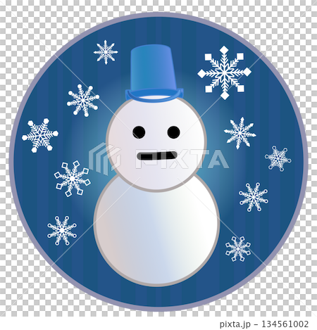 Illustration of a snowman with a circular background Illustration of a snowman with a circular background 134561002