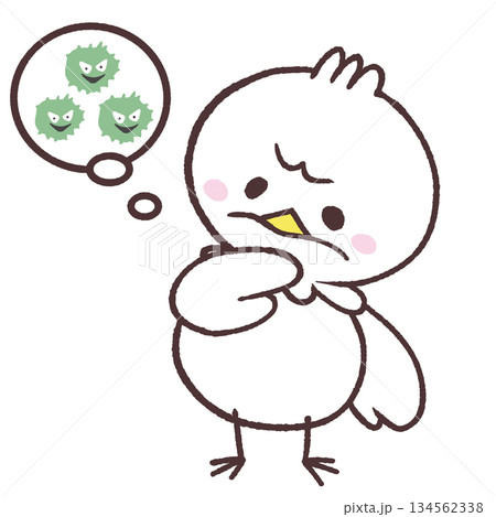 喉がイガイガする白い鳥のイラスト 134562338