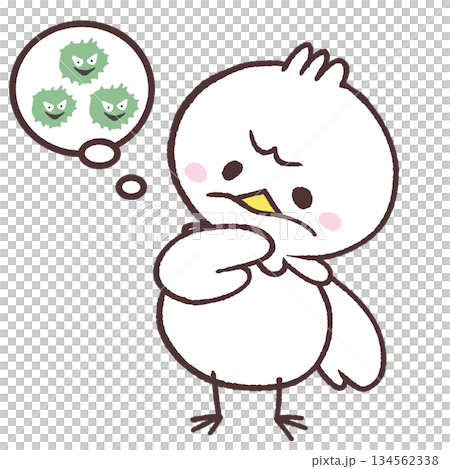 喉がイガイガする白い鳥のイラスト 134562338