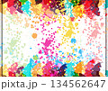 Vibrant Abstract Splatter Paint Background. Colorful Ink Splash Vector Illustration. 134562647