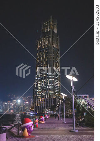 Scenic Tsim Sha Tsui Waterfront Park overlooking Victoria Harbour 134562803