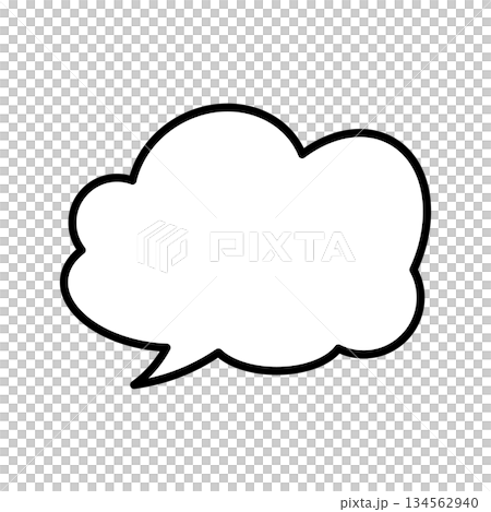 シンプルな吹き出しのイラスト もこもこ シンプルな吹き出しのイラスト もこもこ 134562940