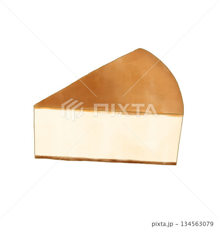 カットしたチーズケーキのイラスト 134563079
