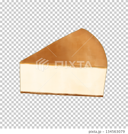 カットしたチーズケーキのイラスト 134563079