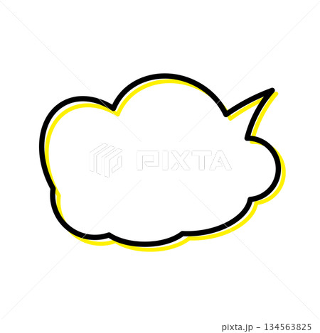 シンプルな吹き出しのイラスト　もこもこ 134563825
