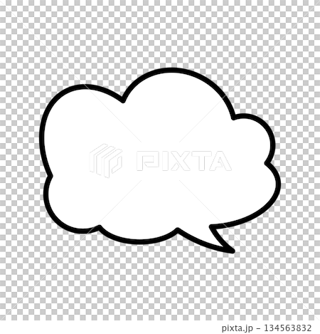 シンプルな吹き出しのイラスト もこもこ シンプルな吹き出しのイラスト もこもこ 134563832