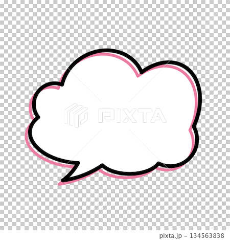 シンプルな吹き出しのイラスト もこもこ シンプルな吹き出しのイラスト もこもこ 134563838