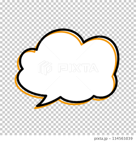 シンプルな吹き出しのイラスト もこもこ シンプルな吹き出しのイラスト もこもこ 134563839