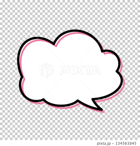 シンプルな吹き出しのイラスト もこもこ シンプルな吹き出しのイラスト もこもこ 134563845