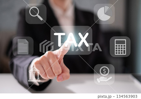 Accounting financial tax icon income money online payment service concept Accounting financial tax icon income money online payment service concept 134563903