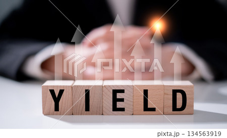 Yield on wooden block investment growth business finance profit economy Yield on wooden block investment growth business finance profit economy 134563919