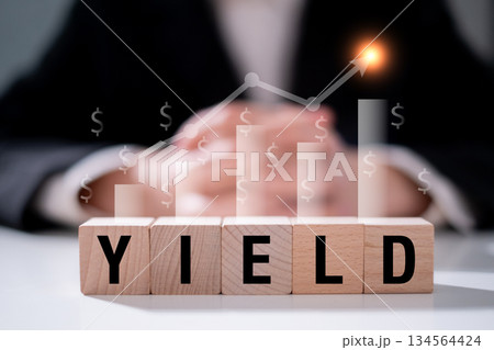 Yield on wooden block investment growth business finance profit economy Yield on wooden block investment growth business finance profit economy 134564424