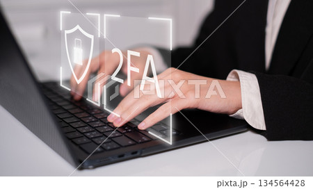Password protection technology cybersecurity two factor authentication concept 134564428
