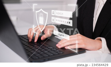 Password privacy security cybersecurity technology login protection concept 134564429