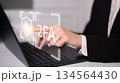 Password protection technology cybersecurity two factor authentication concept 134564430