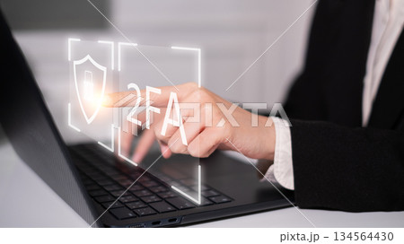 Password protection technology cybersecurity two factor authentication concept 134564430