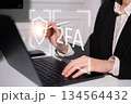 Password protection technology cybersecurity two factor authentication concept 134564432