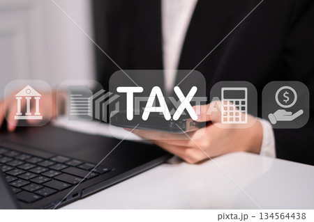 Accounting financial tax icon income money online payment service concept Accounting financial tax icon income money online payment service concept 134564438