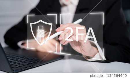 Password protection technology cybersecurity two factor authentication concept 134564440