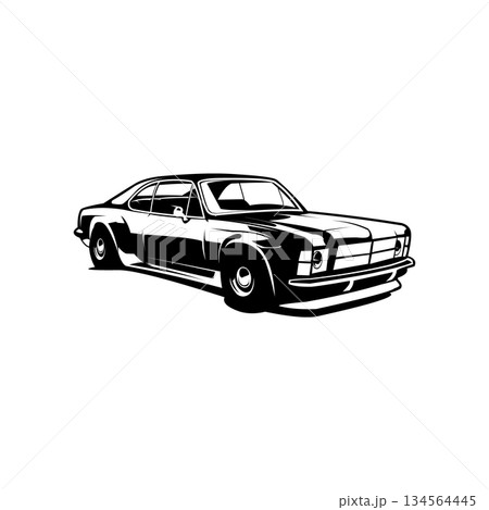 American muscle car legend. Monocrome vector design. Best for logos, badges, emblems American muscle car legend. Monocrome vector design. Best for logos, badges, emblems 134564445