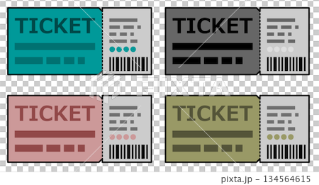Illustration of tickets and vouchers to reserve concerts and movies 134564615