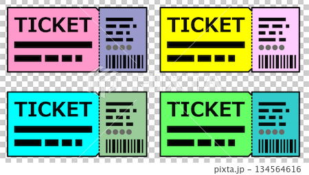コンサートや映画を予約するチケットや券のイラスト 134564616