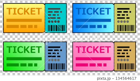 コンサートや映画を予約するチケットや券のイラスト 134564617