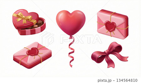 ラッピングされたプレゼントボックスのイラスト 134564810
