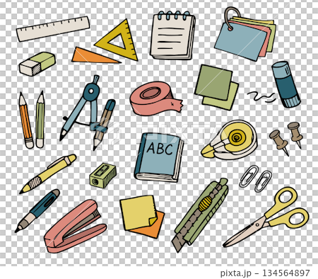 Stationery set, handwritten style, color Stationery set, handwritten style, color 134564897
