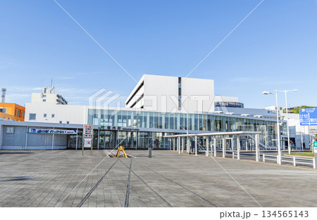 北海道稚内市 日本最北の駅 晴天のJR稚内駅・道の駅わっかない 北海道稚内市 日本最北の駅 晴天のJR稚内駅・道の駅わっかない 134565143