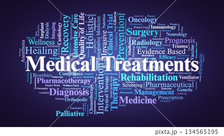 Medical Treatments Word Cloud. Comprehensive Overview of Clinical and Therapeutic Modalities Medical Treatments Word Cloud. Comprehensive Overview of Clinical and Therapeutic Modalities 134565195