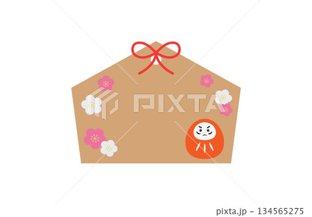 テキストスペースのあるダルマの絵馬のアイコン 134565275