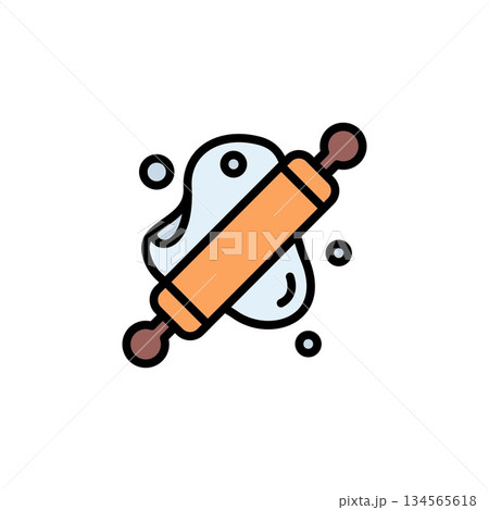 cooking roll vector icon. bakery icon filled line style. perfect use for logo, presentation, website, and more. simple modern icon design color line style cooking roll vector icon. bakery icon filled line style. perfect use for logo, presentation, website, and more. simple modern icon design color line style 134565618
