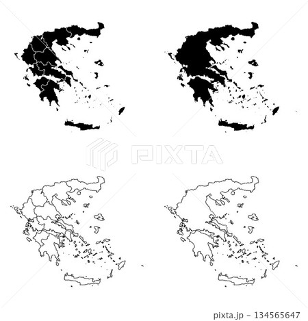 Greece Outline and Solid Fill Map Set. Greece Outline and Solid Fill Map Set. 134565647
