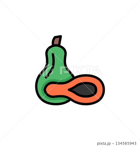 papaya vector icon. fruit icon filled line style. perfect use for icon, logo, illustration, website, and more. icon design filled line style papaya vector icon. fruit icon filled line style. perfect use for icon, logo, illustration, website, and more. icon design filled line style 134565943