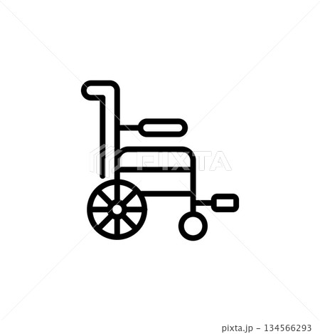 wheelchair vector icon. medicine icon outline style. perfect use for logo, presentation, website, and more. simple modern icon design line style 134566293