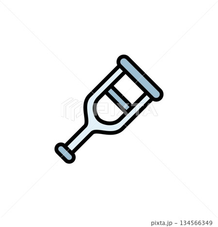 crutches vector icon. medicine icon color outline style. perfect use for logo, presentation, website, and more. simple modern icon design filled line style 134566349