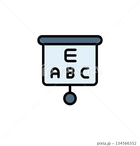 snellen chart vector icon. medicine icon color outline style. perfect use for logo, presentation, website, and more. simple modern icon design filled line style 134566352