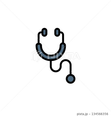 Stethoscope vector icon. medicine icon color outline style. perfect use for logo, presentation, website, and more. simple modern icon design filled line style Stethoscope vector icon. medicine icon color outline style. perfect use for logo, presentation, website, and more. simple modern icon design filled line style 134566356