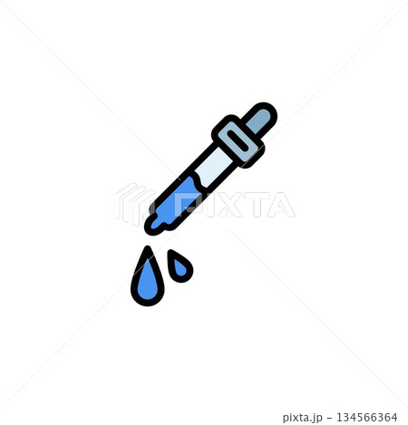 eye dropper vector icon. medicine icon color outline style. perfect use for logo, presentation, website, and more. simple modern icon design filled line style 134566364