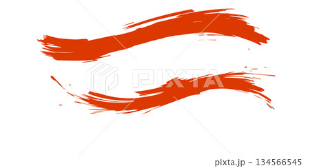 お正月素材：赤いブラシストローク 134566545