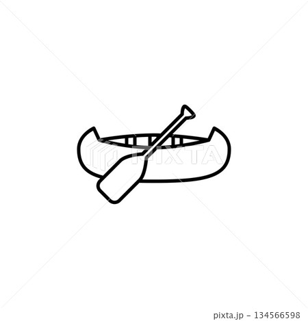 canoe vector icon. transportation and vehicle icon outline style. perfect use for icon, logo, illustration, website, and more. icon design line style 134566598