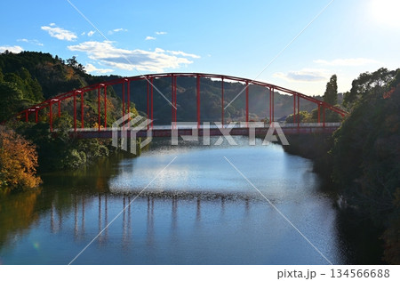 亀山湖の川俣大橋 千葉 亀山湖の川俣大橋 千葉 134566688
