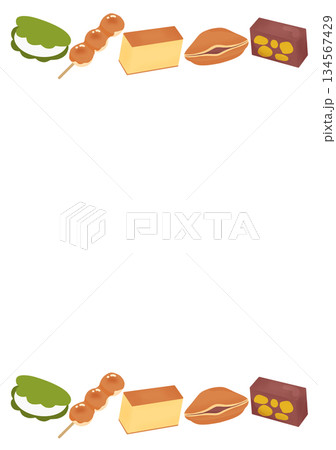 和菓子のフレーム 134567429