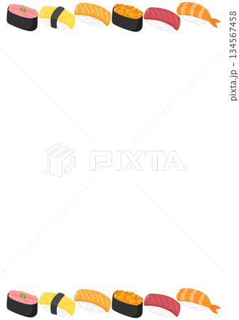 お寿司のフレーム 134567458